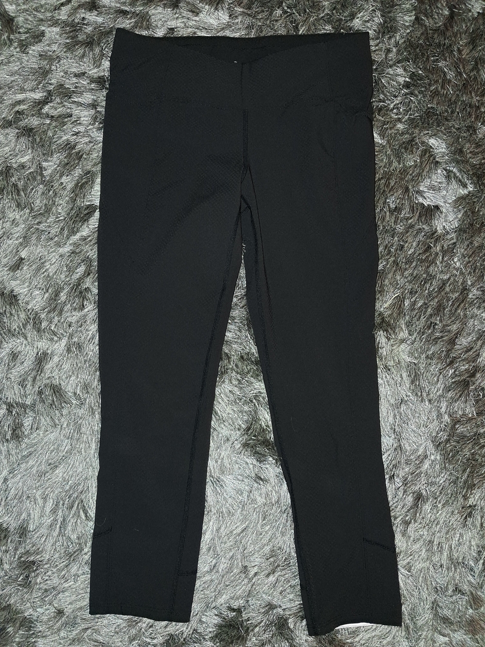 ATHLETA Black Textured Stretch Cropped Yoga Leggings Small